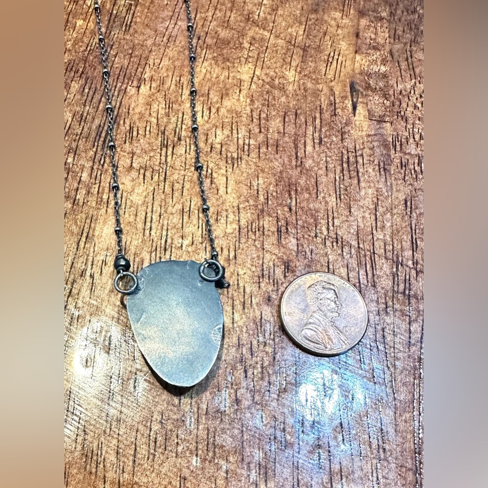 Vintage, Gun Metal, Solid Sterling Silver, Varisite Necklace - Picture 5 of 5